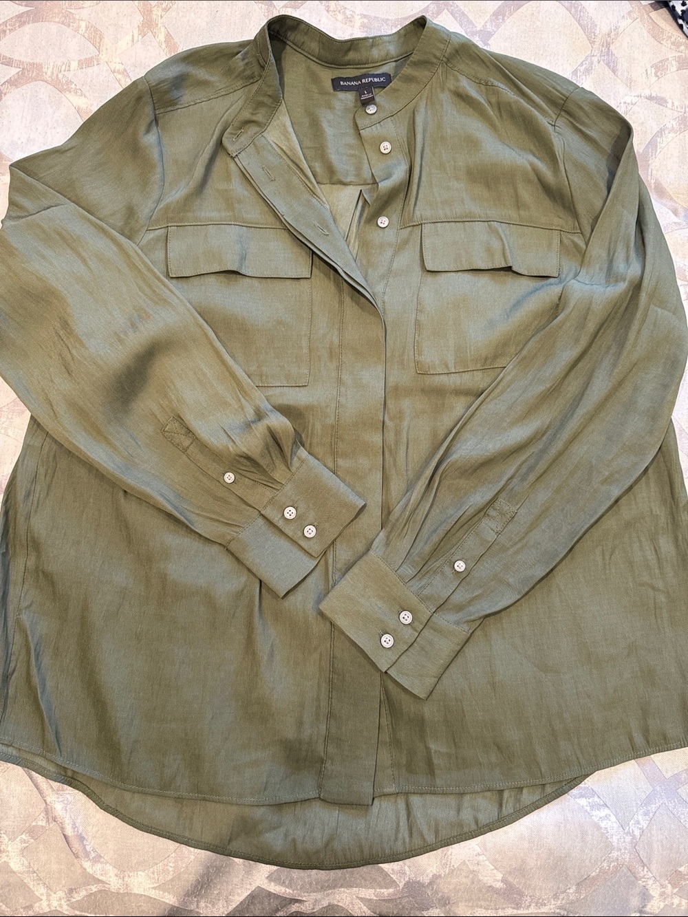 Banana Republic Factory Olive Green Utility Blouse